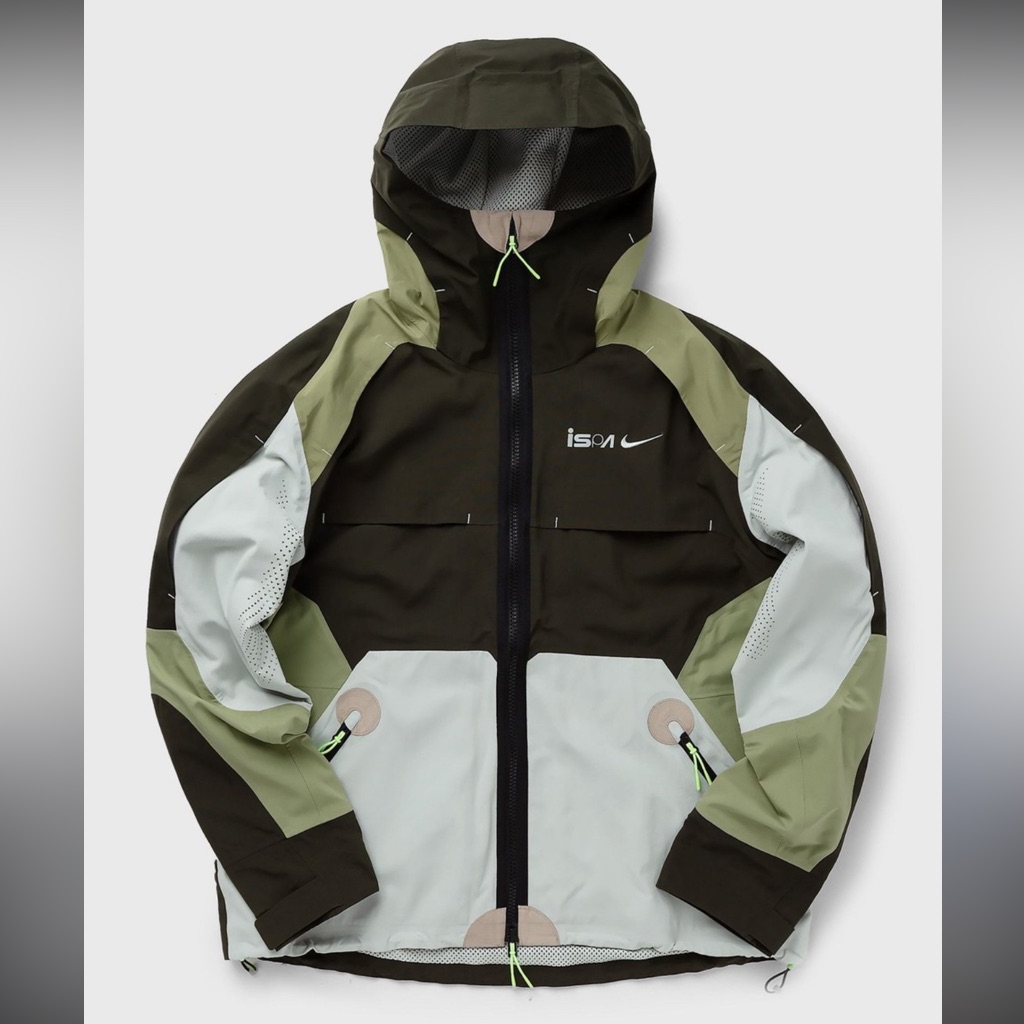 Nike Ispa Jacket Tech Men’s Medium Sequoia Alligator Light Silver Fb2369-355